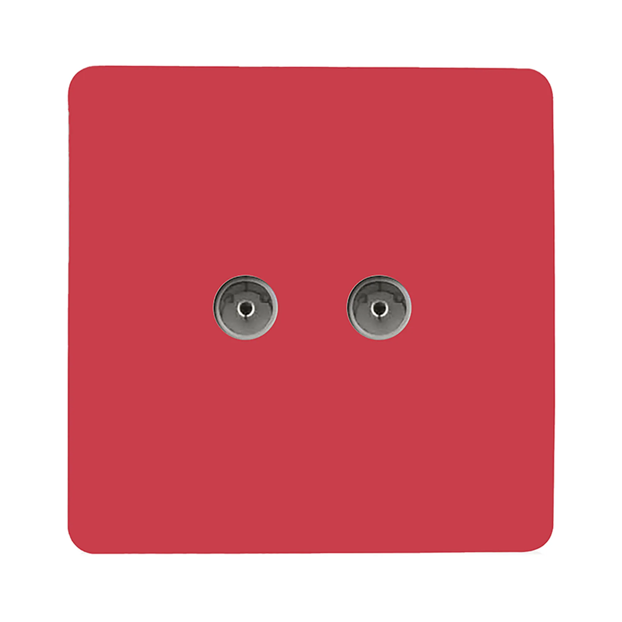 Twin TV Co-Axial Outlet Strawberry